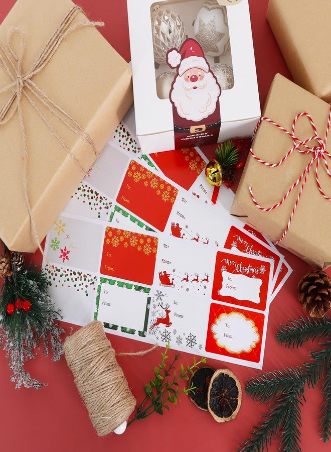 بيشيدا ملصقات هدايا عيد الميلاد من بيشيدا، 128 قطعة، 16 تصميمًا، ملصقات أسماء هدايا "عيد ميلاد سعيد" و"من" للهدايا، 3 × 2 بوصة، ملصقات أسماء هدايا ذاتية اللصق للأعمال اليدوية. - Image 2